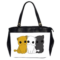 Cute Cats Office Handbags (2 Sides)  by Valentinaart