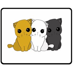 Cute Cats Fleece Blanket (medium)  by Valentinaart