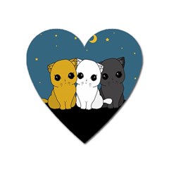 Cute Cats Heart Magnet by Valentinaart