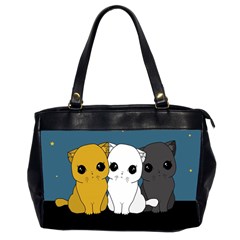 Cute Cats Office Handbags (2 Sides)  by Valentinaart