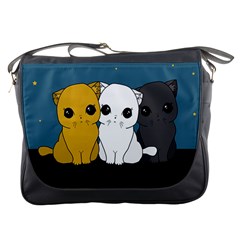 Cute Cats Messenger Bags by Valentinaart