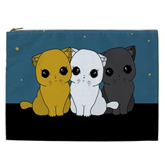 Cute Cats Cosmetic Bag (xxl)  by Valentinaart