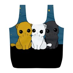 Cute Cats Full Print Recycle Bags (l)  by Valentinaart