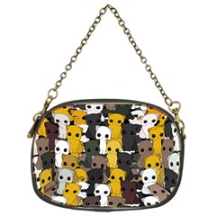 Cute Cats Pattern Chain Purses (one Side)  by Valentinaart