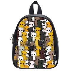 Cute Cats Pattern School Bag (small) by Valentinaart