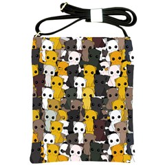 Cute Cats Pattern Shoulder Sling Bags by Valentinaart