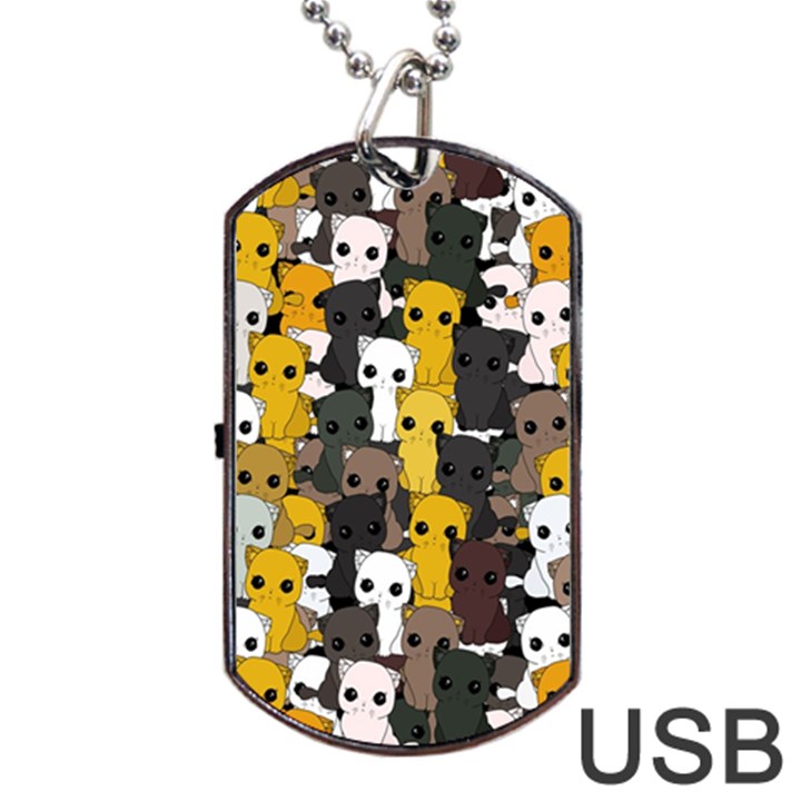 Cute cats pattern Dog Tag USB Flash (Two Sides)