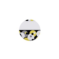 Black, Gray, Yellow Stripes And Dots 1  Mini Buttons by digitaldivadesigns