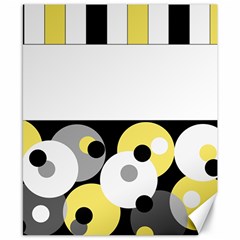 Black, Gray, Yellow Stripes And Dots Canvas 8  X 10  by digitaldivadesigns