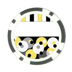 Black, Gray, Yellow Stripes And Dots Poker Chip Card Guard by digitaldivadesigns