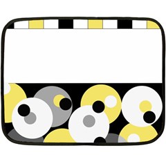 Black, Gray, Yellow Stripes And Dots Double Sided Fleece Blanket (mini)  by digitaldivadesigns