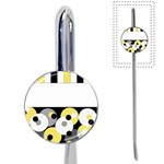 Black, Gray, Yellow Stripes and Dots Book Mark Front