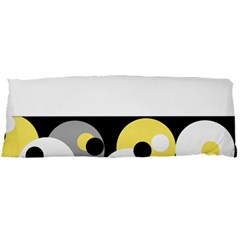 Black, Gray, Yellow Stripes And Dots Body Pillow Case Dakimakura (two Sides) by digitaldivadesigns