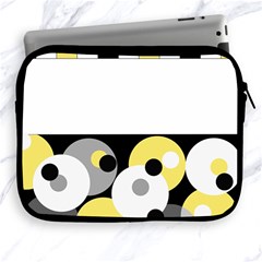 Black, Gray, Yellow Stripes And Dots Apple Ipad 2/3/4 Zipper Cases by digitaldivadesigns