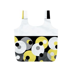 Black, Gray, Yellow Stripes And Dots Full Print Recycle Bags (s)  by digitaldivadesigns