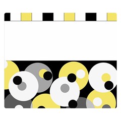 Black, Gray, Yellow Stripes And Dots Double Sided Flano Blanket (small)  by digitaldivadesigns