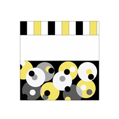 Black, Gray, Yellow Stripes And Dots Satin Bandana Scarf by digitaldivadesigns