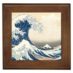 The Classic Japanese Great Wave Off Kanagawa By Hokusai Framed Tiles by PodArtist