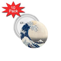 The Classic Japanese Great Wave Off Kanagawa By Hokusai 1 75  Buttons (10 Pack) by PodArtist