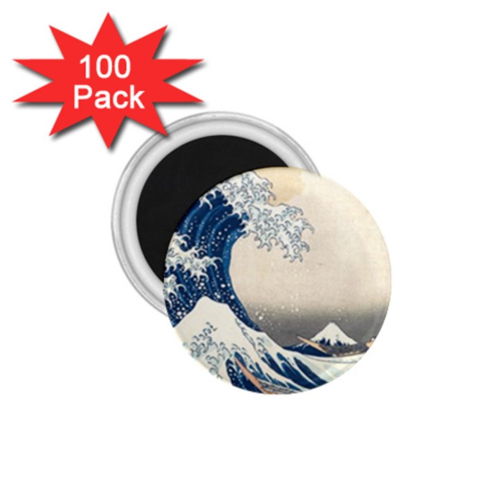 The Classic Japanese Great Wave off Kanagawa by Hokusai 1.75  Magnets (100 pack) 