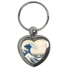 The Classic Japanese Great Wave Off Kanagawa By Hokusai Key Chains (heart)  by PodArtist