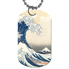 The Classic Japanese Great Wave Off Kanagawa By Hokusai Dog Tag (one Side) by PodArtist