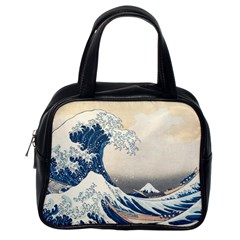 The Classic Japanese Great Wave Off Kanagawa By Hokusai Classic Handbags (one Side) by PodArtist