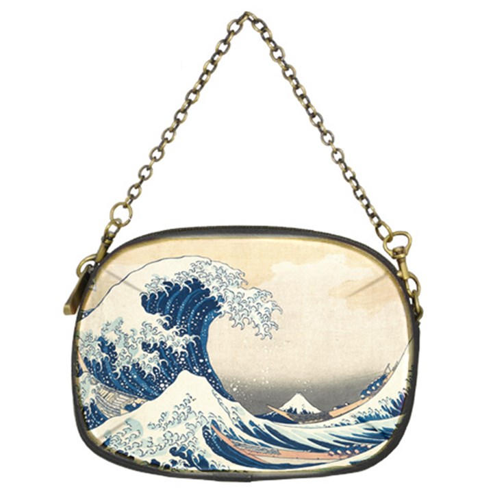 The Classic Japanese Great Wave off Kanagawa by Hokusai Chain Purses (Two Sides) 