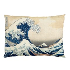 The Classic Japanese Great Wave Off Kanagawa By Hokusai Pillow Case by PodArtist