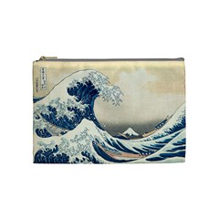 The Classic Japanese Great Wave Off Kanagawa By Hokusai Cosmetic Bag (medium)  by PodArtist