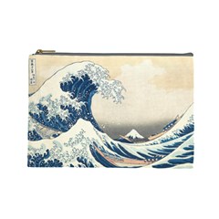 The Classic Japanese Great Wave Off Kanagawa By Hokusai Cosmetic Bag (large)  by PodArtist