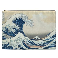 The Classic Japanese Great Wave Off Kanagawa By Hokusai Cosmetic Bag (xxl)  by PodArtist