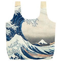 The Classic Japanese Great Wave Off Kanagawa By Hokusai Full Print Recycle Bags (l)  by PodArtist