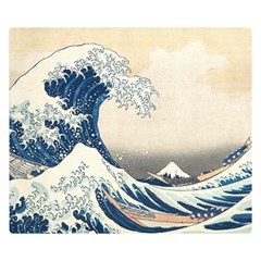 The Classic Japanese Great Wave Off Kanagawa By Hokusai Double Sided Flano Blanket (small)  by PodArtist