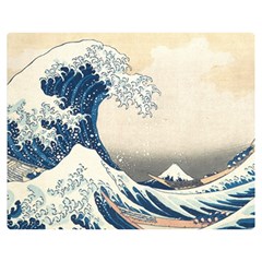 The Classic Japanese Great Wave Off Kanagawa By Hokusai Double Sided Flano Blanket (medium)  by PodArtist