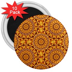 Golden Mandalas Pattern 3  Magnets (10 Pack)  by linceazul