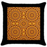 Golden Mandalas Pattern Throw Pillow Case (Black) Front