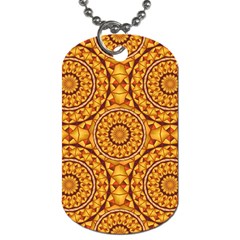 Golden Mandalas Pattern Dog Tag (two Sides) by linceazul