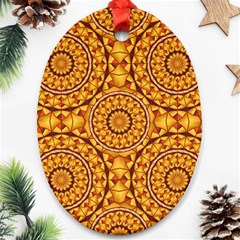 Golden Mandalas Pattern Oval Ornament (two Sides) by linceazul