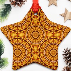 Golden Mandalas Pattern Star Ornament (two Sides) by linceazul