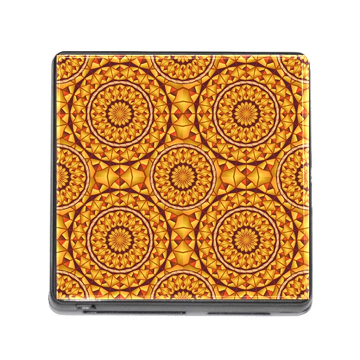 Golden Mandalas Pattern Memory Card Reader (Square)