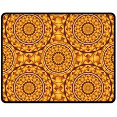 Golden Mandalas Pattern Fleece Blanket (medium)  by linceazul