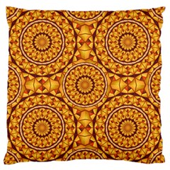 Golden Mandalas Pattern Large Cushion Case (two Sides) by linceazul