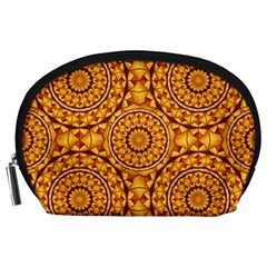 Golden Mandalas Pattern Accessory Pouches (large)  by linceazul