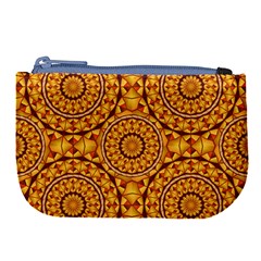 Golden Mandalas Pattern Large Coin Purse by linceazul