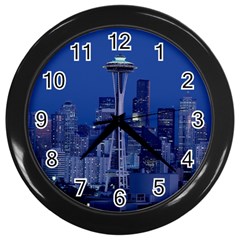 Space Needle Seattle Washington Wall Clocks (black) by Nexatart