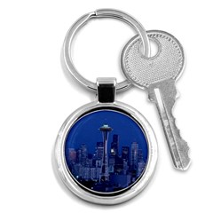 Space Needle Seattle Washington Key Chains (round)  by Nexatart