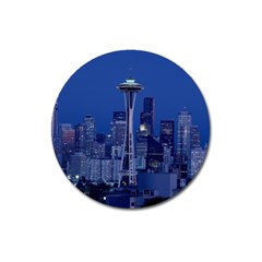 Space Needle Seattle Washington Magnet 3  (round) by Nexatart