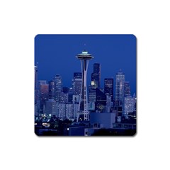 Space Needle Seattle Washington Square Magnet by Nexatart