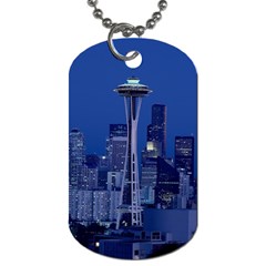 Space Needle Seattle Washington Dog Tag (two Sides) by Nexatart